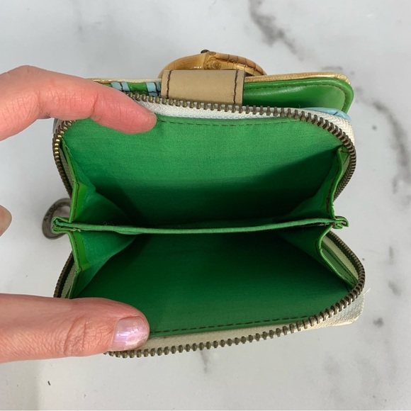 ROXY Mini Zip Around Wallet Coin Purse Canvas Embroidered 90s Surfer Girl Chic - Picture 8 of 10